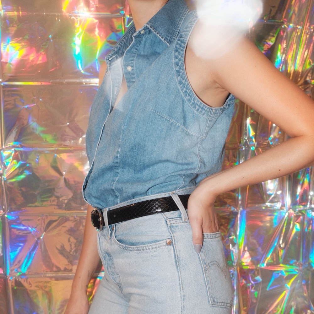 90’s denim western blouse